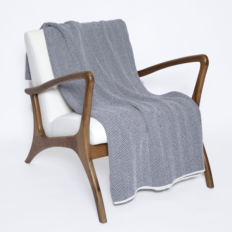 Knitted Throw Blanket, Marine