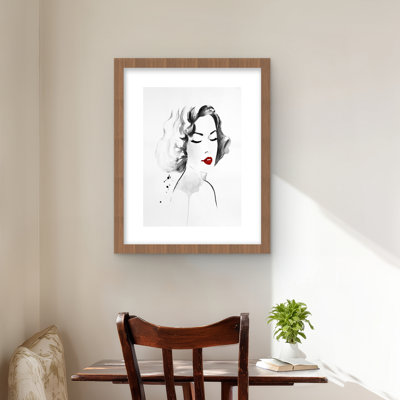 Watercolor Woman - Reproduction matte encadrée pour la décoration intérieure