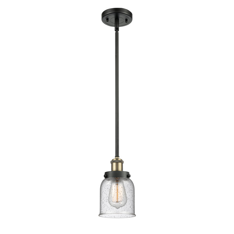 Mini luminaire suspendu à cordon 5 lumières Ballston Urban Bell, Grainé, Laiton antique noir, DEL
