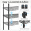 Portemanteaux extensible robuste de 2 pi à 3 pi 5 po avec tablettes réglables