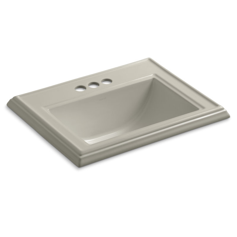Memoirs® Rectangular Drop-In Bathroom Sink with Overflow, Sandbar, 4'' Centers