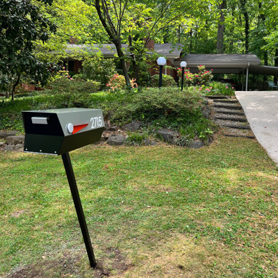 Modern 2 Tone Post Mounted Mailbox
