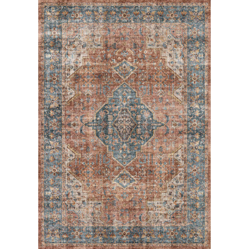 ELISE 5.3X7 6305-351 RED/BLUE/BEIGE, Rectangle 5'3" x 7'