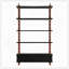 Bibliothèque avec bibliothèque et bibliothèque en bois de 74,4 pouces de hauteur, étagères et tiroirs de rangement noirs à 5 niveaux, tablettes modernes autoportantes en placage de bois massif, salon, salle d'étude, cuisine