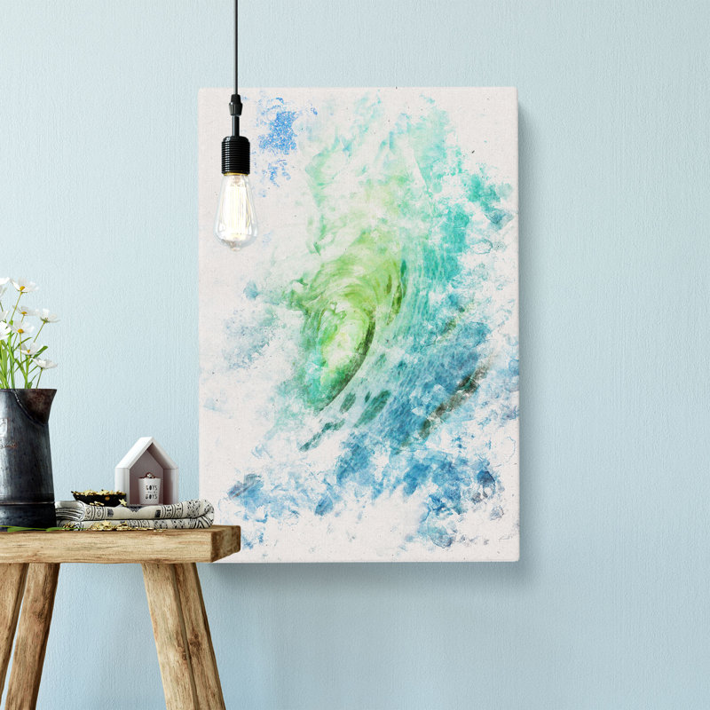 The Curl Of A Wave - Wrapped Canvas Painting, 60cm H x 40cm W x 3cm D
