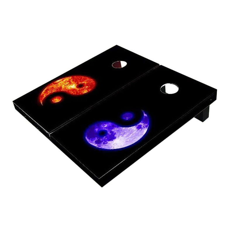 Planches cornhole 2 'x 3' Ying Yang Sun Moon
