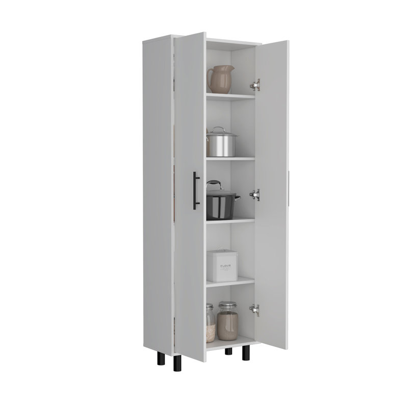 Garde-manger à 2 portes et 5 tablettes Fagan, Blanc