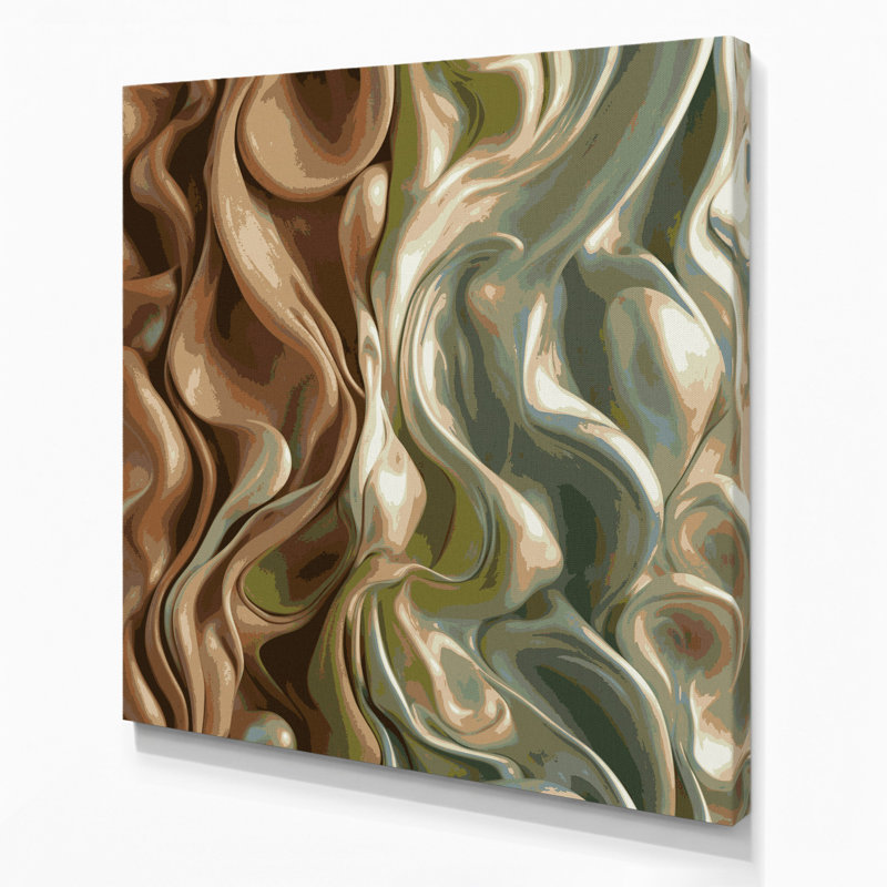 Abstrait couleur champ 76, art mural sur toile brune, H 8 po x l 8 po