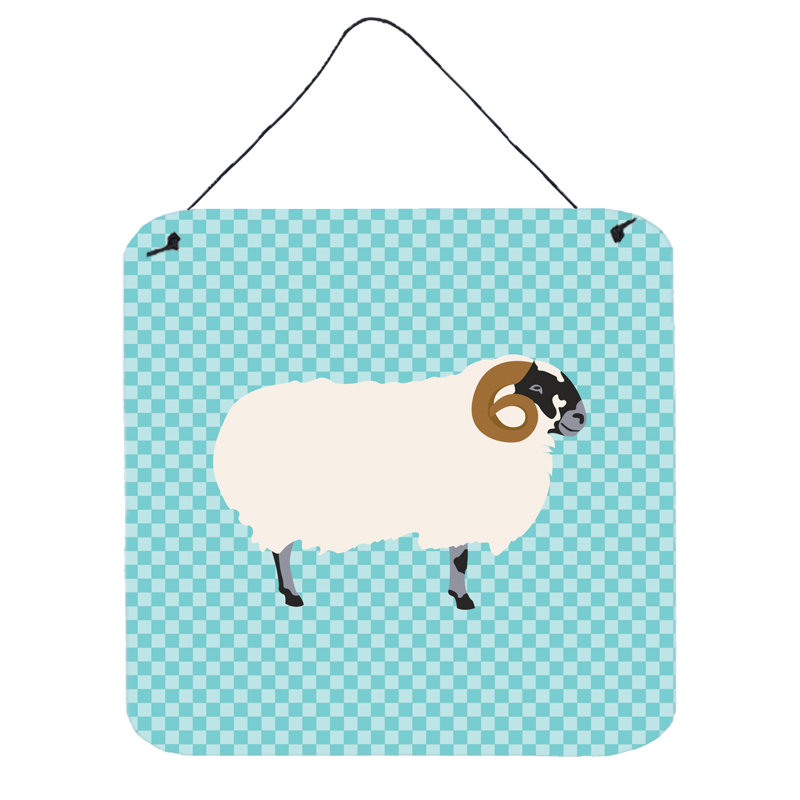 Décoration murale blackface moutons écossais, Bleu