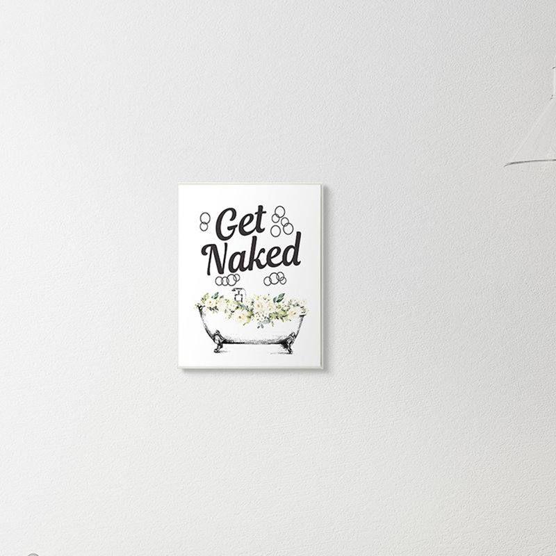 «Get N Nued Bath Tub Bathroom Design», impression, Plaque murale, H 15 po x l 10 po