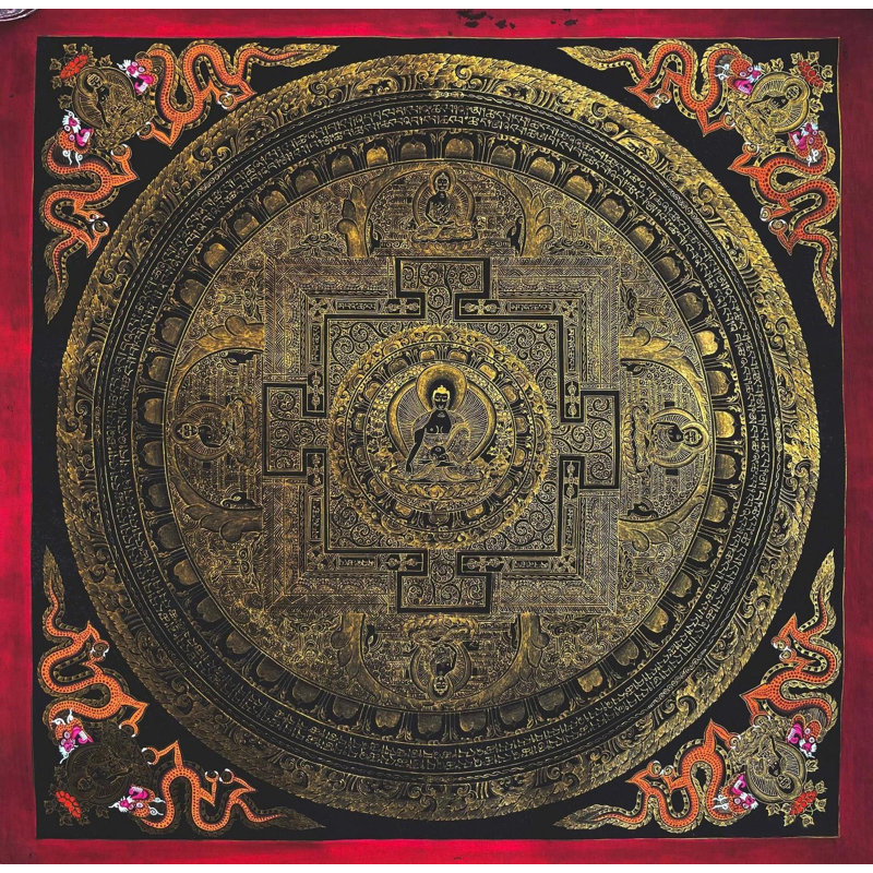 Bouddha Shakyamuni Mandala Thangka (Brocadeless Thangka)