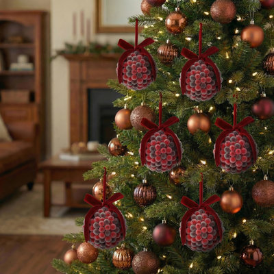 4" Beaded Berry Ball Ornament