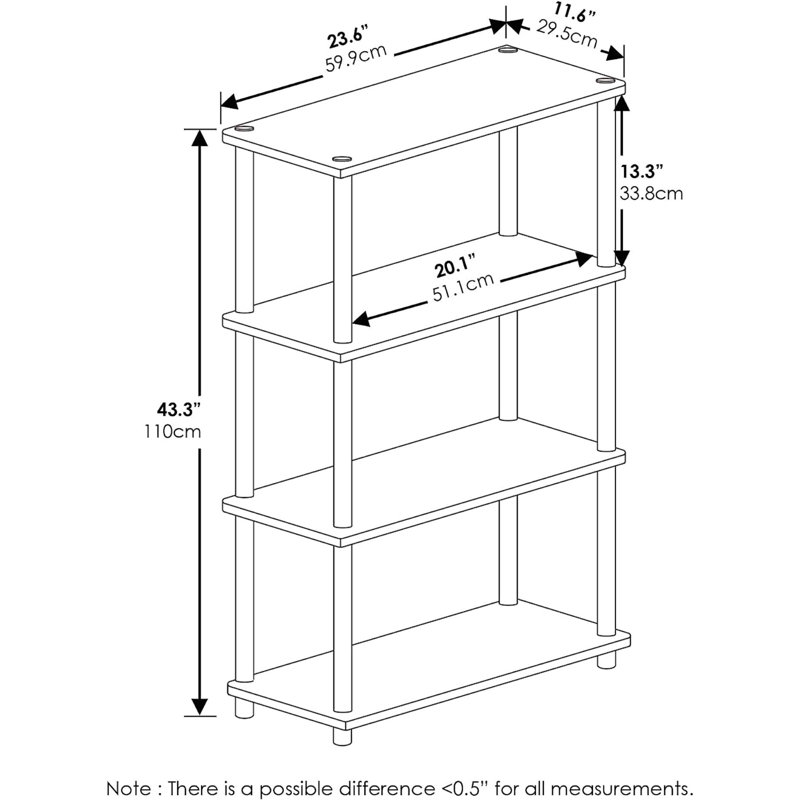 Bhoomi 23.6'' W Plastic Shelving Unit, Beech/White
