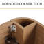 Meuble-lavabo mural moderne en bois naturel 60 po style Mid-Century
