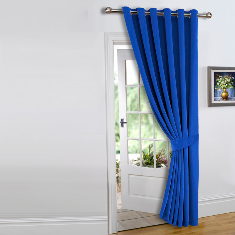 Bernards Blackout Door Curtain, Beige, Single Panel 168cm Width x 213cm Drop