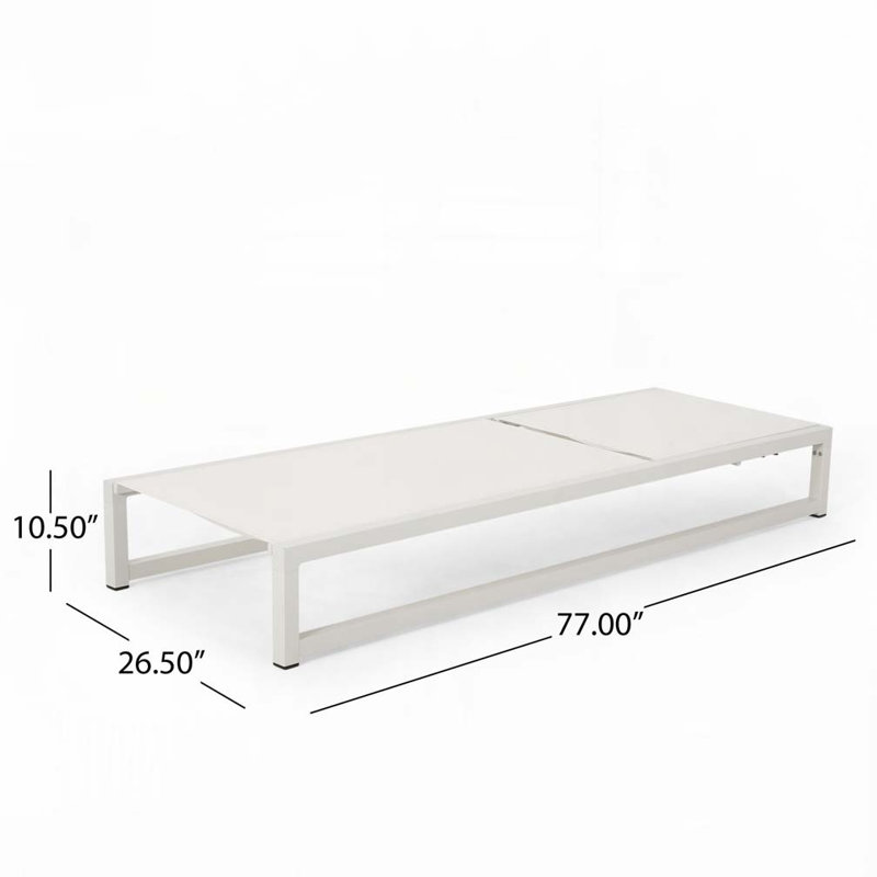 Outdoor Chaise Lounge Chair, White