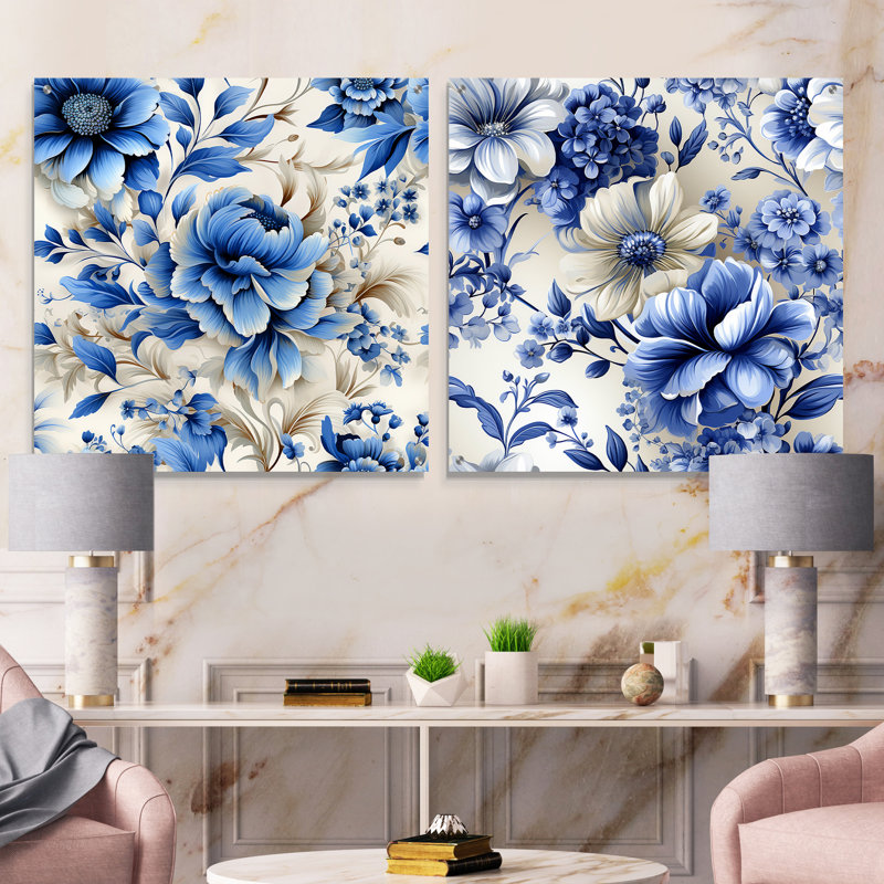 Fidelia - Ensemble de 2 art mural en verre acrylique, H 36 po x l 73 po