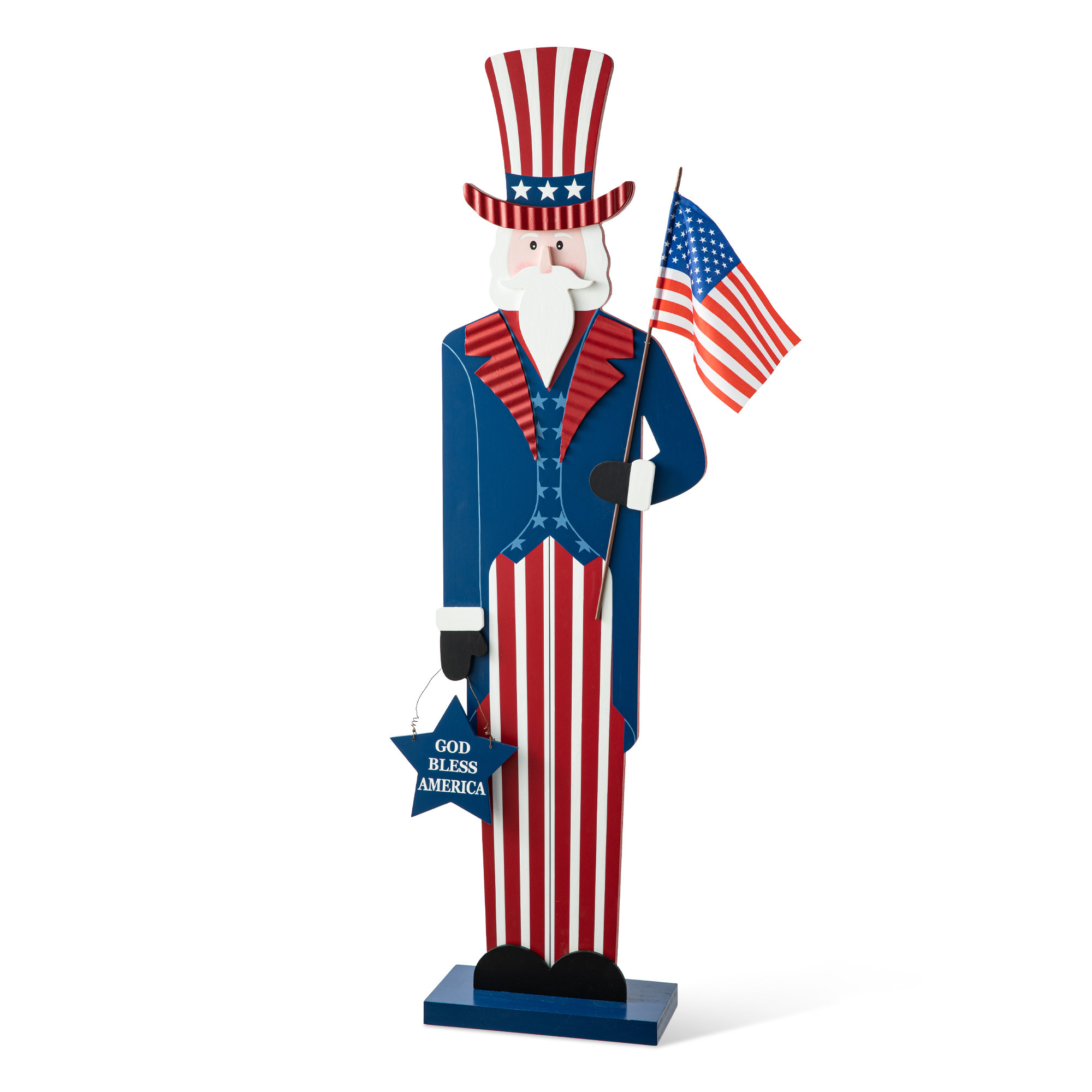 The Holiday Aisle® Patriotic American Uncle Sam Porch Figurine & Reviews | Wayfair