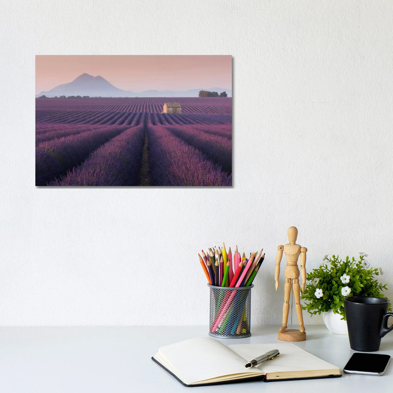 Lavender Fields of Provence III 1 Piece Wall Art on Canvas, 20.32 cm H x 30.48 cm W, Wrapped Canvas