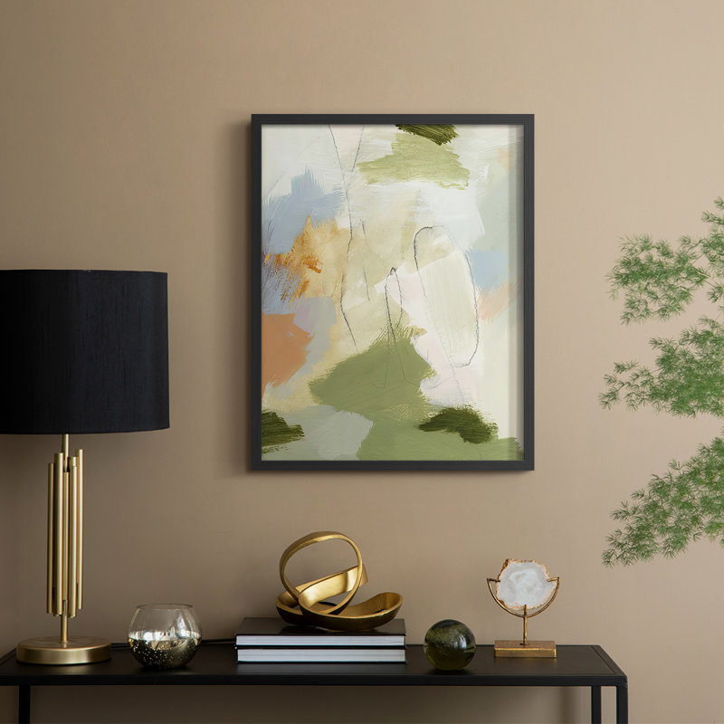 Verdure I, reproduction encadrée - bois massif, Noir, noir, noir, noir, H 15 po x l 12 po