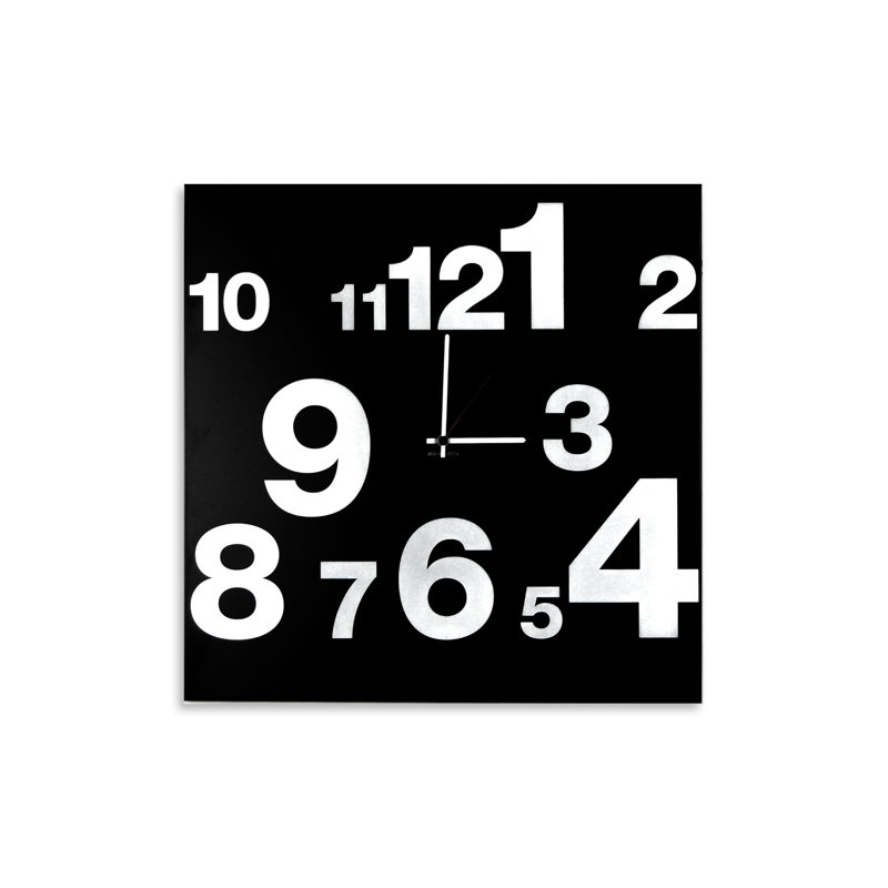 Ampthill Metal Wall Clock, Black/White