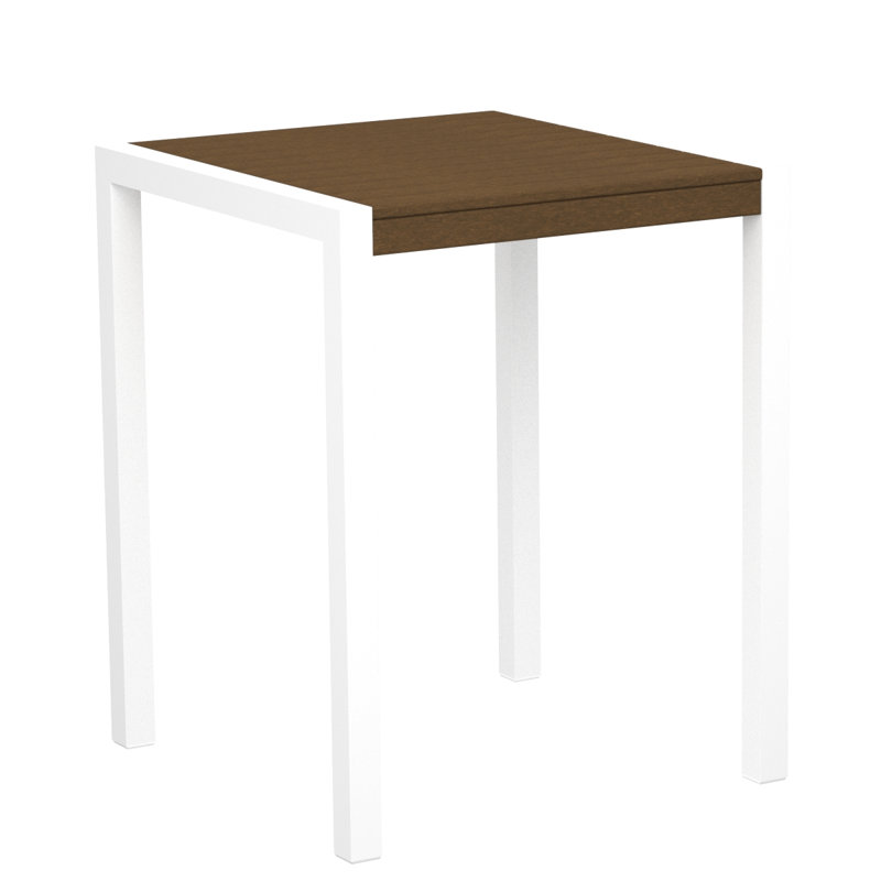 Table de comptoir POLYWOOD MOD, Blanc, Teck, L 35,18 po x P 35,18 po