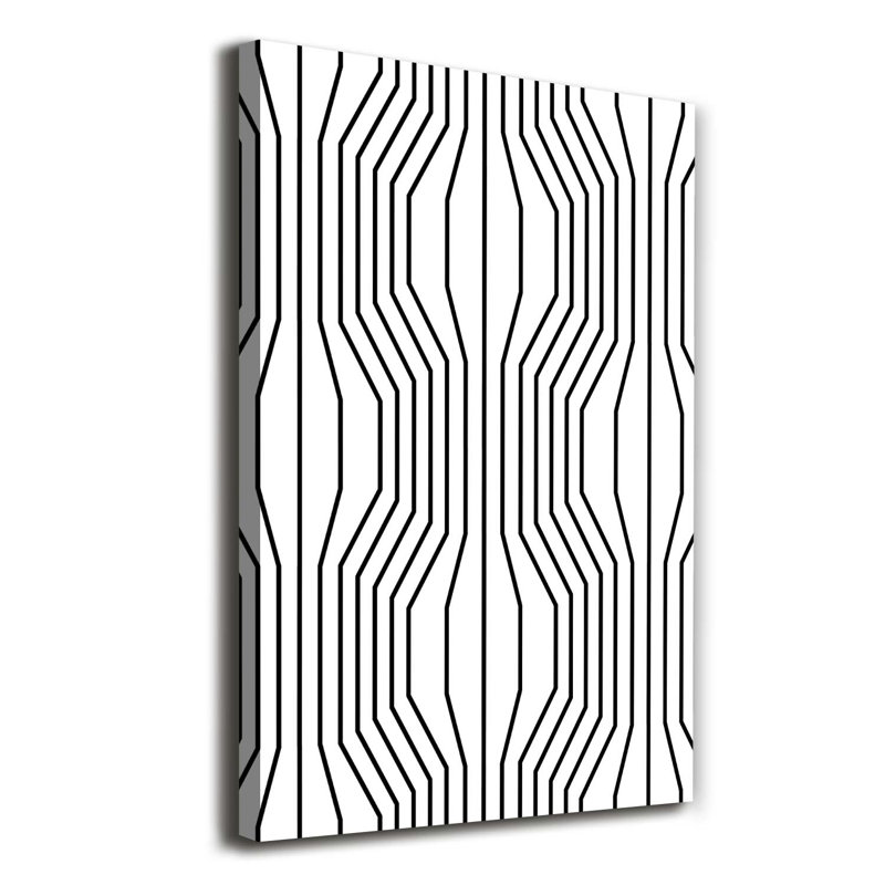 Geometric Lines 1 Piece Wrapped Canvas Wall Art