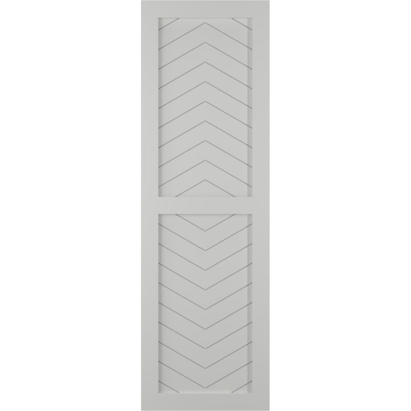 Volets à fixation fixe en PVC à deux panneaux de style moderne True Fit, Gris tempête de grêle, 12", 78"