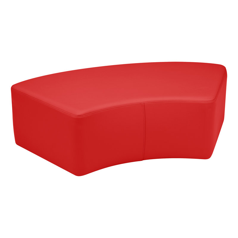 Shapes Series II Modular Collaborative Soft Seating S-Curve Stool with Foam Padded Seat, Red, No, 12" H x 39.25" W x 20.5" D