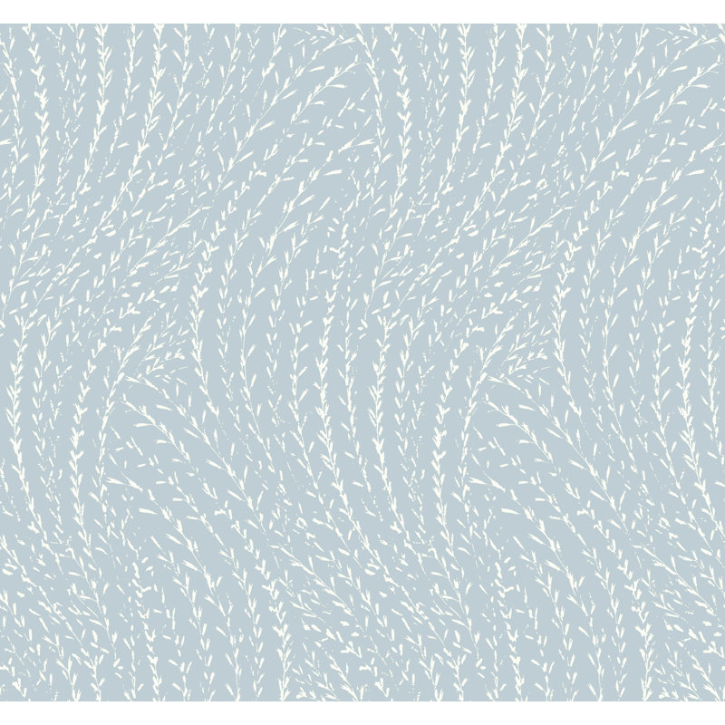 Papier peint botanique bleu ciel Willow Song, Bleu ciel