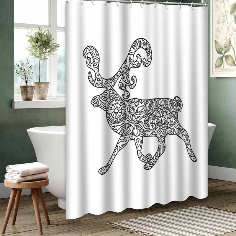 Rideau de douche noir imperméable, rideaux de douche pour la salle de bain avec 12 crochets, 72" L x 78" W