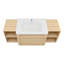 Meuble-lavabo mural 52 po avec lavabo en céramique blanche et 2 tablettes de rangement et 1 porte à fermeture en douceur, emballage KD, contreplaqué-825946658