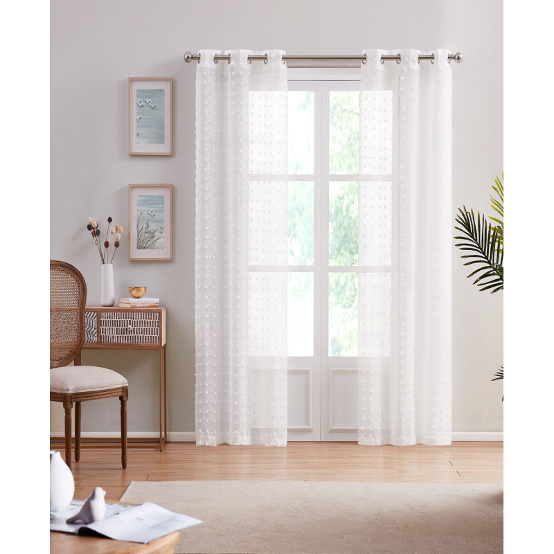 Sheer Curtain Pair, 38" W x 84" L