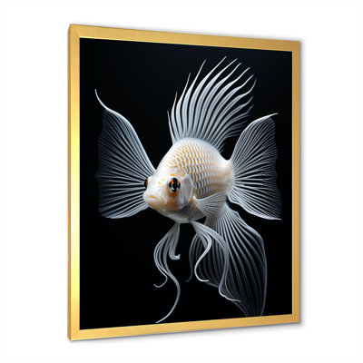 Océanic minimaliste noir et blanc papillon poisson II - art mural poisson papillon