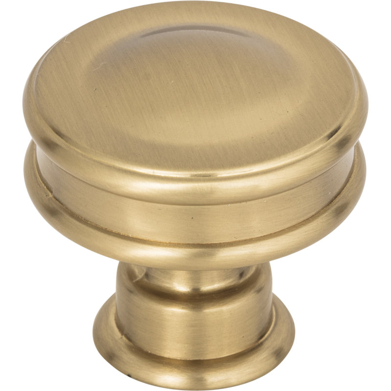 Oskar 1 1/4" Diameter Round Knob, Warm Brass