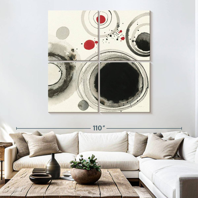 Planète Avery avec rouge I, H 74 po x l 74 po