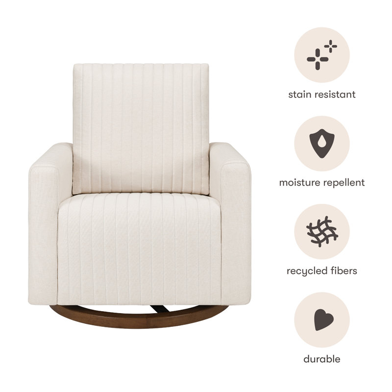 Poe Channeled Swivel Glider, Performance Cream Eco Weave