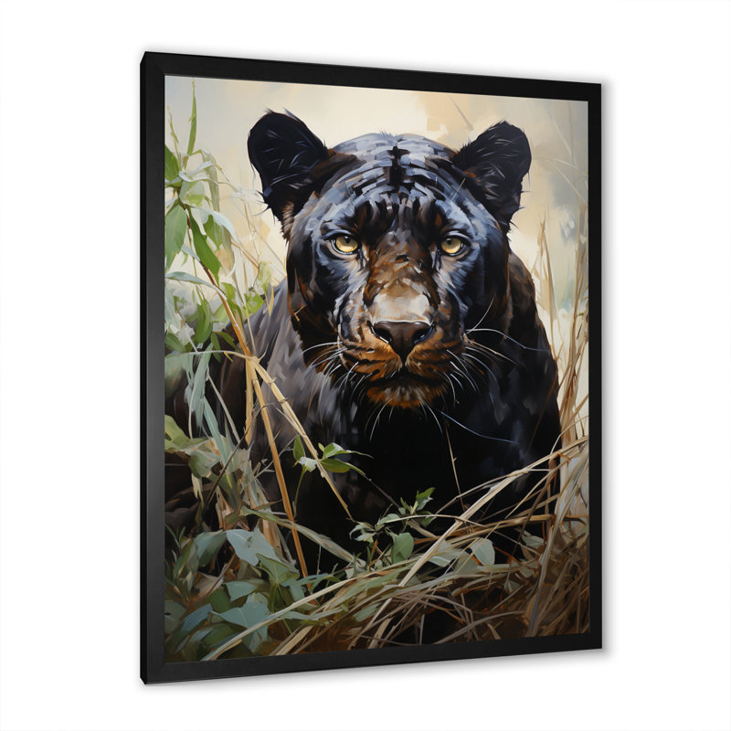 Panthère en plein air sur toile, Cadre photo noir, H 20 po x l 12 po x P 1 po