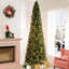Sapin de Noël artificiel pré-éclairé avec flocage de cachemire-707413068