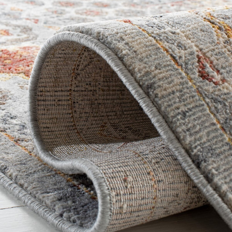 Tapis gris clair / doré en polyester tissé à la machine Lauren Ralph Lauren Darrell, Rectangle 4 pi x 6 pi