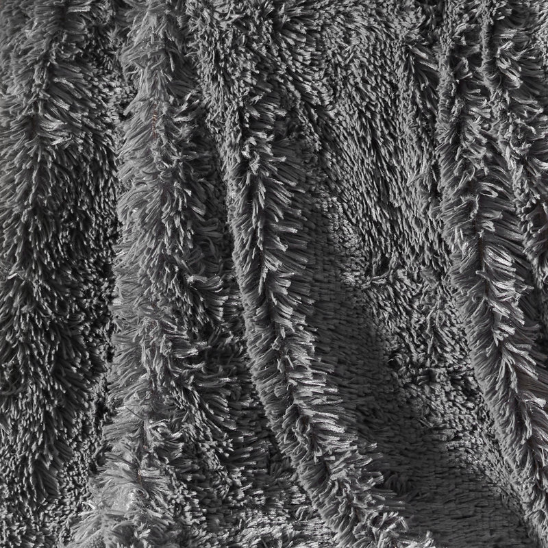 Cuddly Faux Fur 150x200cm Throw, Charcoal