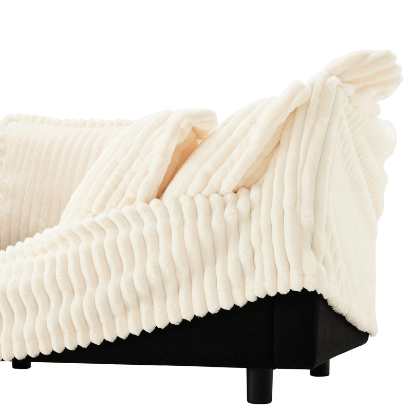 Fauteuil d'étude avec fauteuil confortable crème, Velours côtelé crème