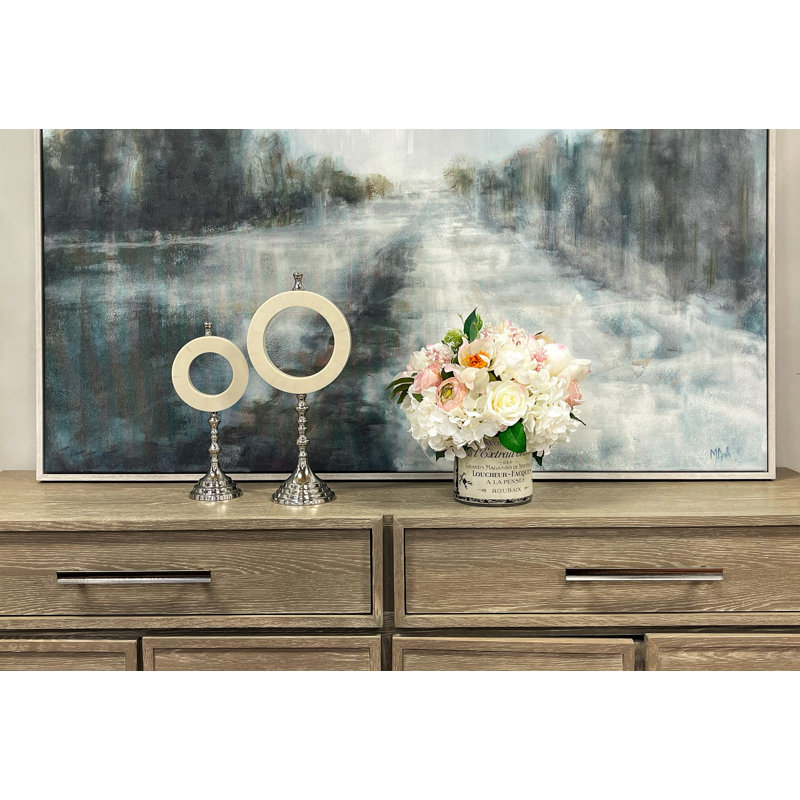 Peony and Hydrangea French Label Pot