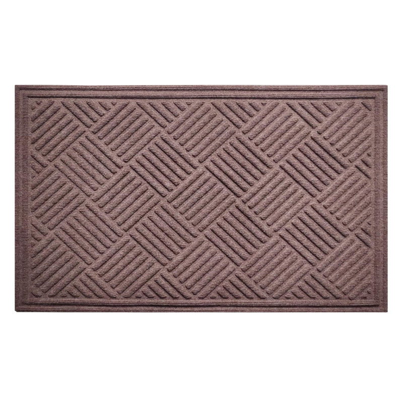 Odafe Indoor/Outdoor Non-Slip Heavy-Duty Polypropylene Doormat with Rubber Backing – Checkered Design, 18" W x 30" L