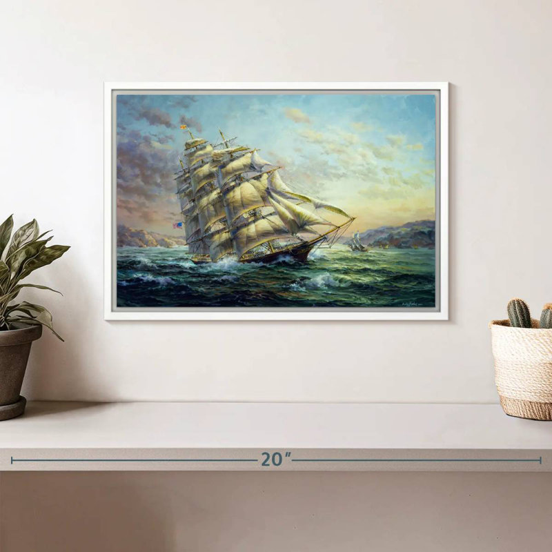 Clipper Ship Surprise, Cadre flottant blanc, 13 po x 9 po