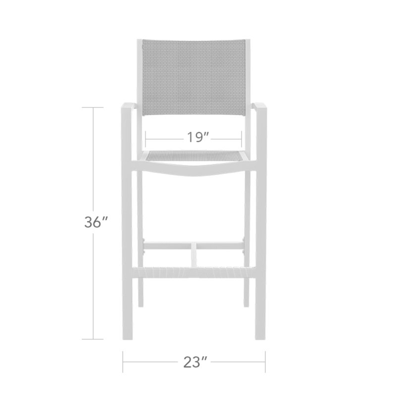 Chaise de bar Fusion, Blanc Tex, Brise marine