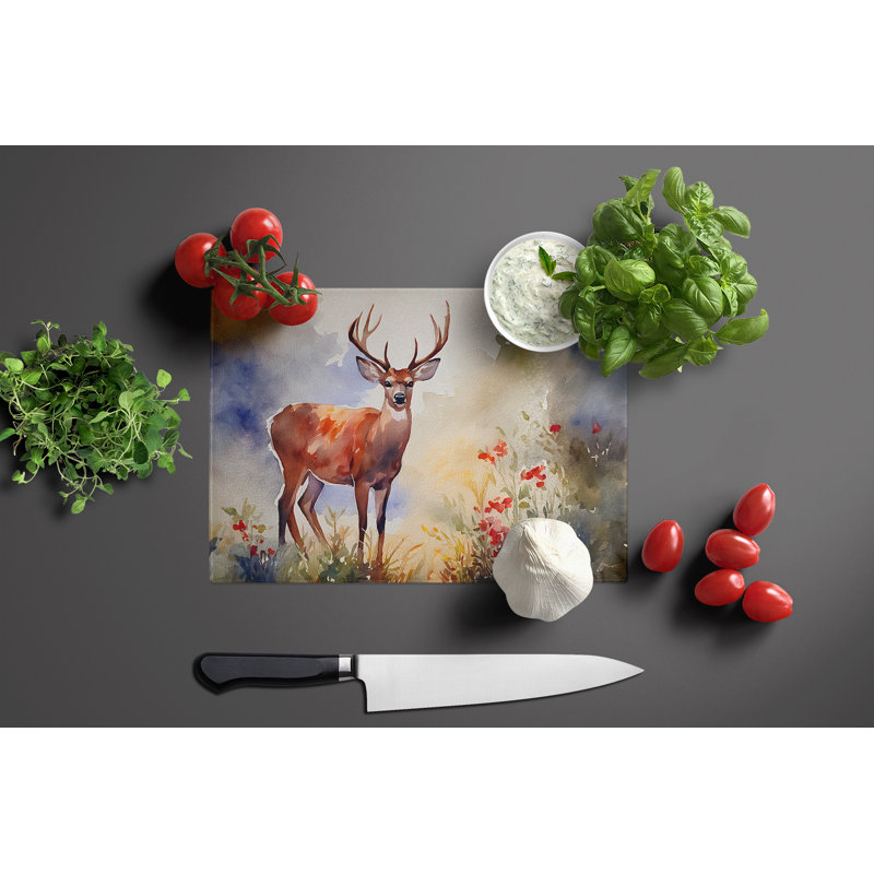 Deer Glass Cutting Board Large