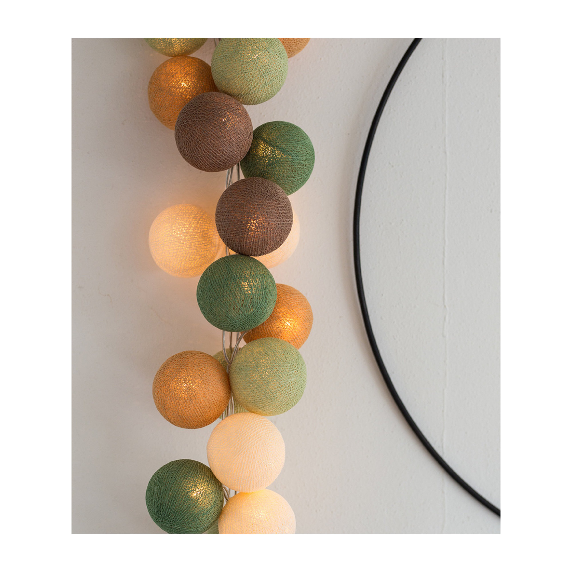 149'' Globe String Lights, White/Pink/Yellow, 5" H x 149" L x 5" D, 20 Lights