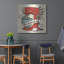 Art mural en métal luxueux «Retro Bakery Blue 2» par Mary Urban-106415006