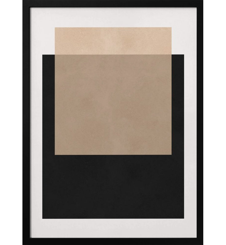 "Géométrie superposée", art mural encadré, H 48 po x l 36 po, Noir, noir, noir, noir